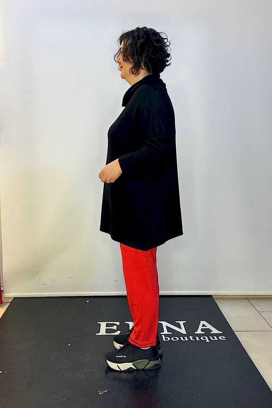 Büyük Beden Degaje Yaka Owersize Bluz Siyah
