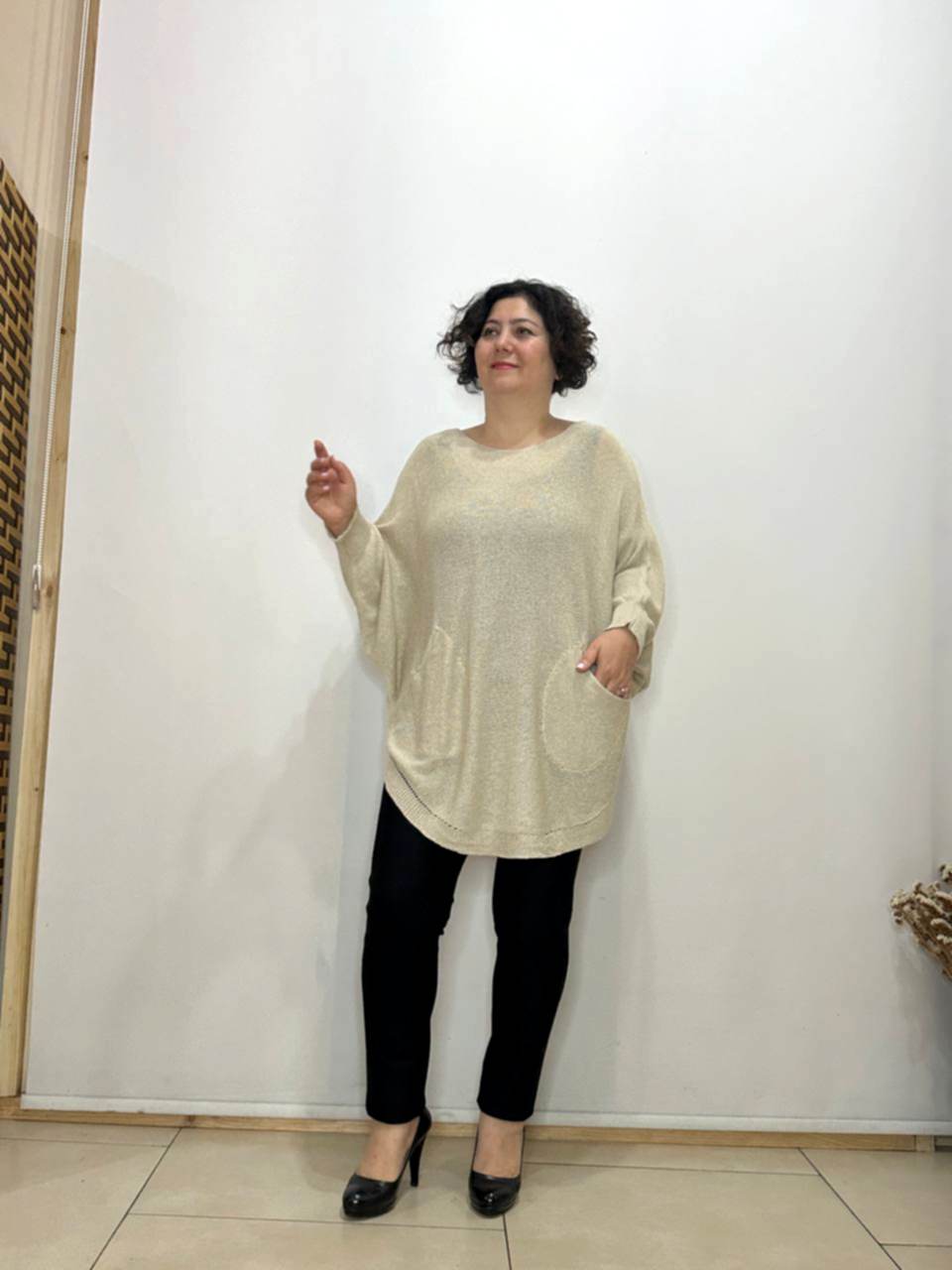 Cepli Oval Kesim Merserize Bluz