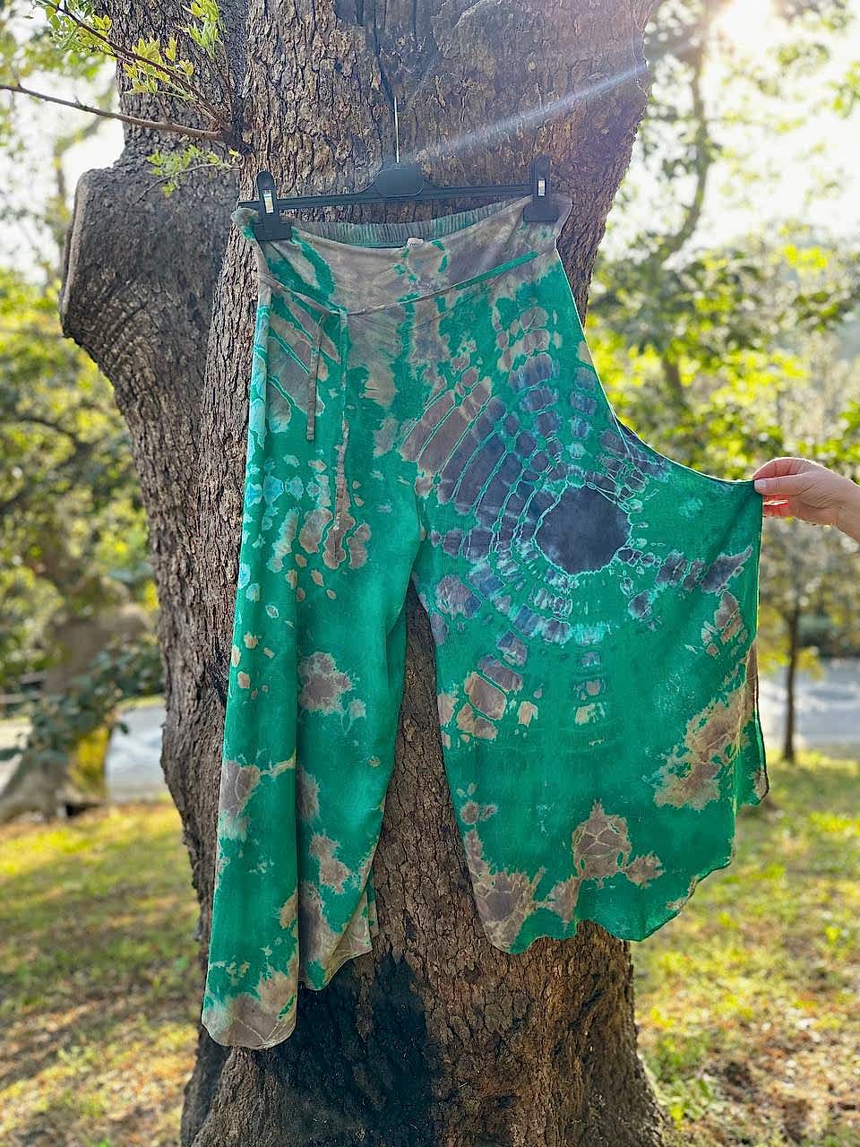 Batik Desenli Pantolon Yeşil