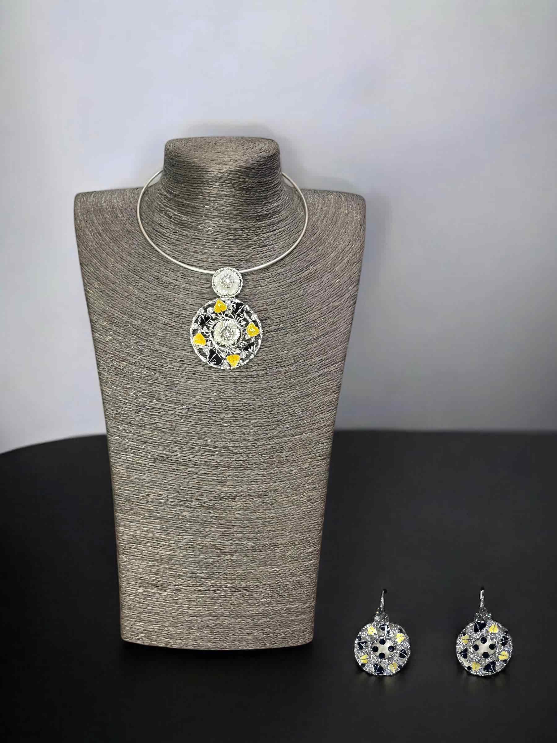 Gümüş Kaplama Tasarım Kolye Küpe 01