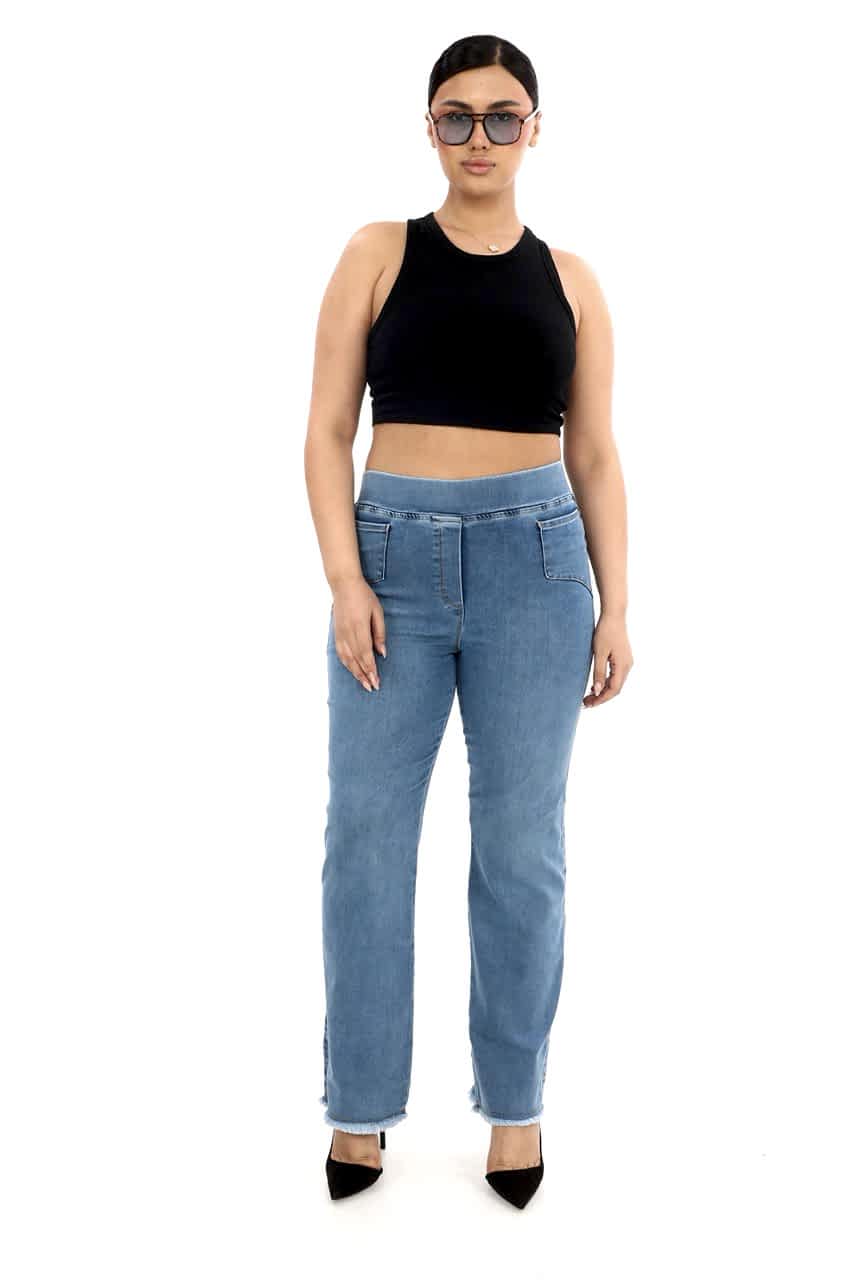 Paçası Püsküllü Yüksek Bel Jean