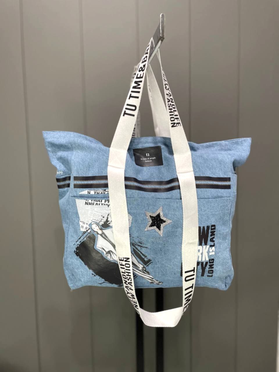 Denim Tote Çanta 01