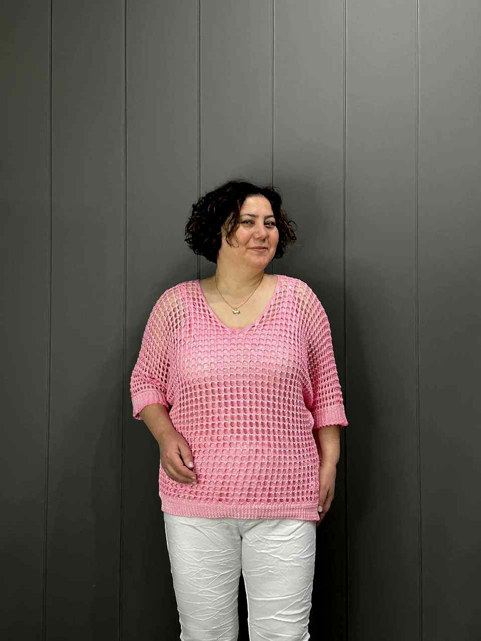 Fileli Atletli İtalyan Bluz Pembe
